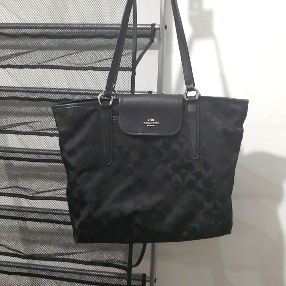Black Coach Nylon Shoulder Bag